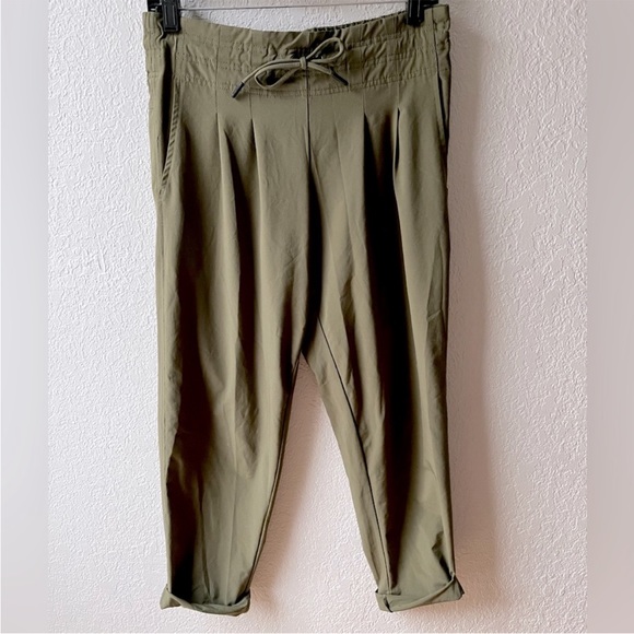 Prana green uptown drawstring pleated cuffed joggers - Picture 2 of 12
